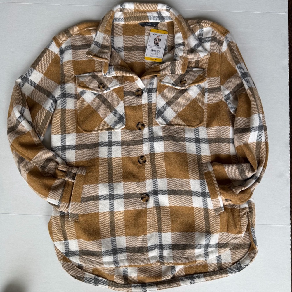 Plaid Button-Up Women's Shacket jacket shirt